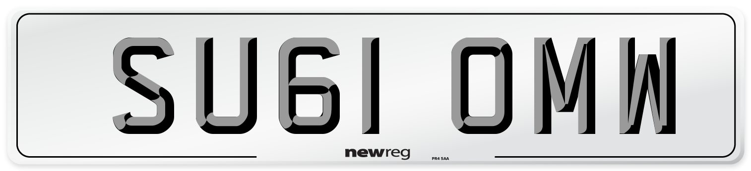 SU61 OMW Number Plate from New Reg